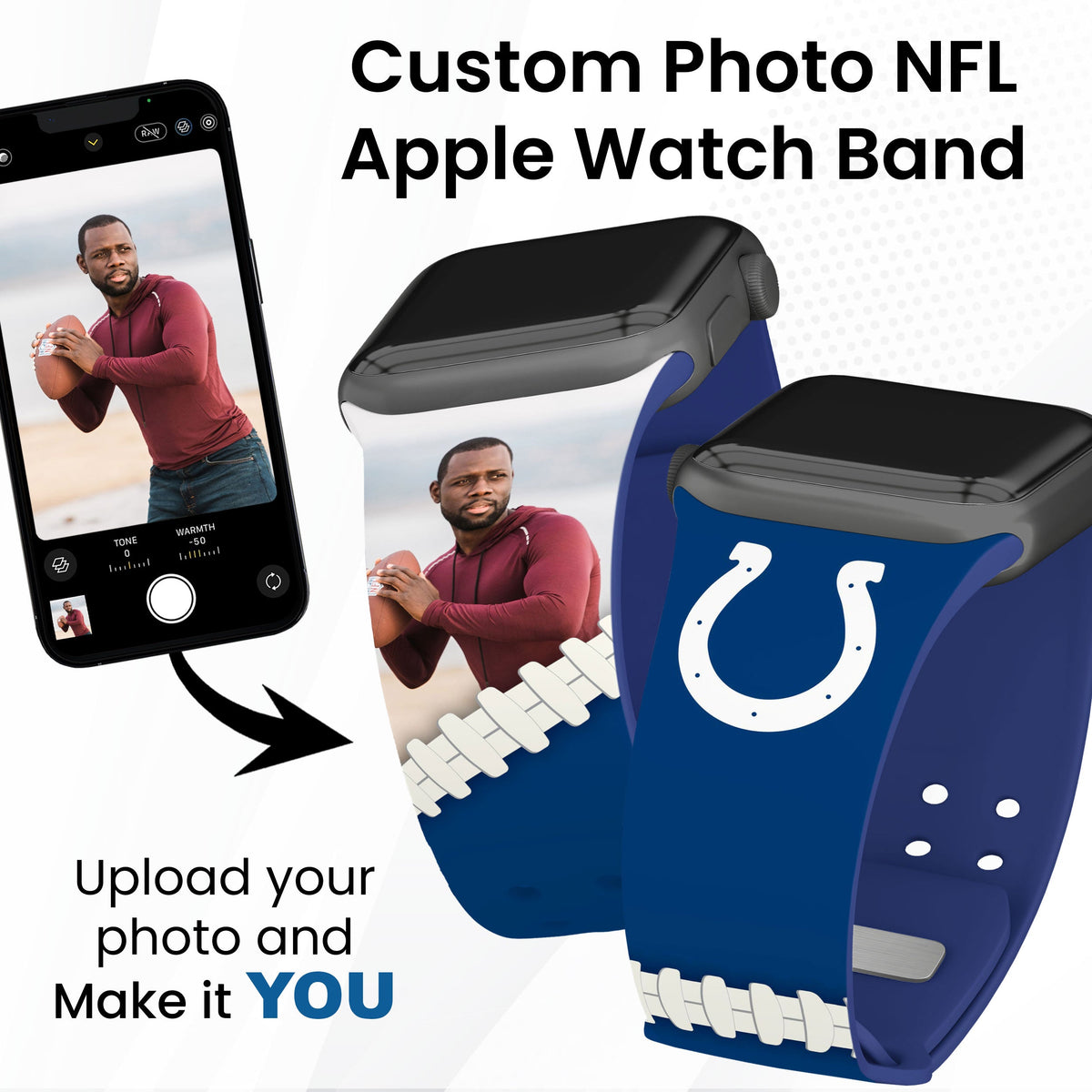 Indianapolis Colts Custom Photo HD Apple Watch Band