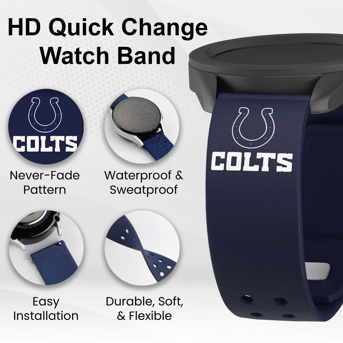 GAME TIME Indianapolis Colts HD Elite Edition Samsung Galaxy Watch Band