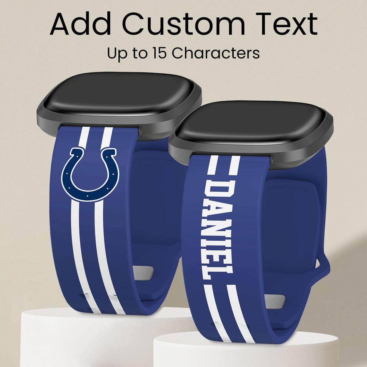 Indianapolis Colts Custom Name HD Fitbit Versa 3 and Sense Watch Band