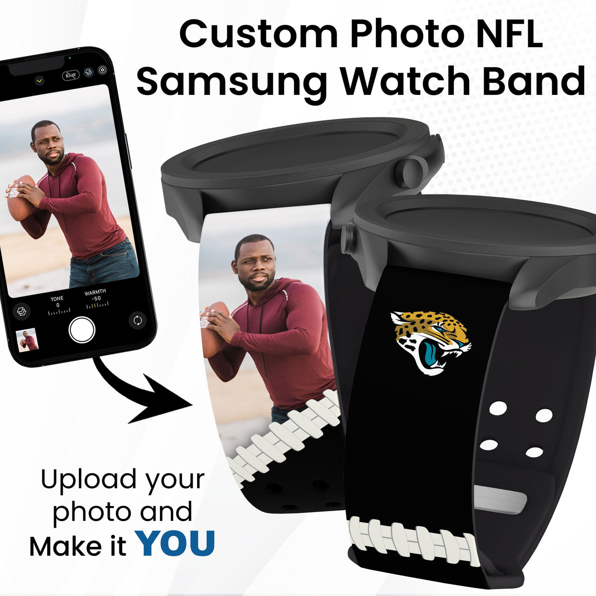 Jacksonville Jaguars Custom Photo HD Samsung Galaxy Watch Band