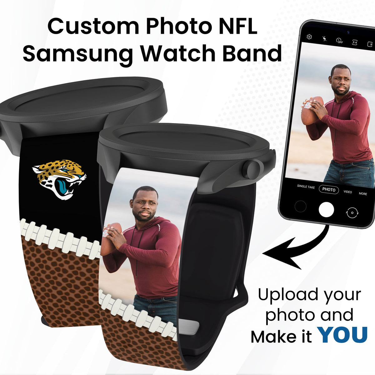 Jacksonville Jaguars Custom Photo HD Samsung Galaxy Watch Band