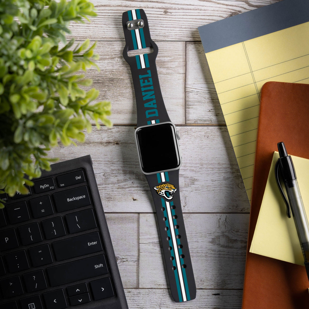 Jacksonville Jaguars Custom Name HD Apple Watch Band