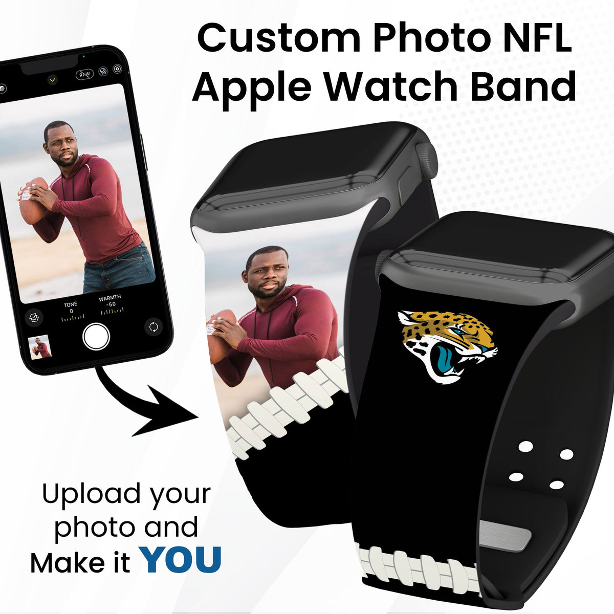 Jacksonville Jaguars Custom Photo HD Apple Watch Band