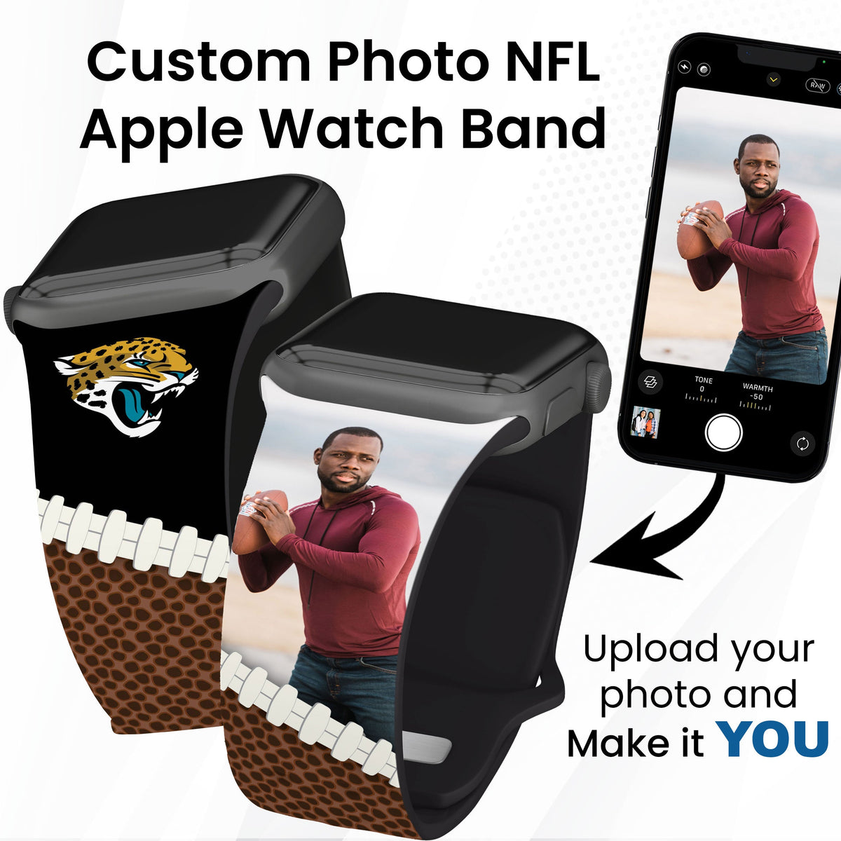 Jacksonville Jaguars Custom Photo HD Apple Watch Band
