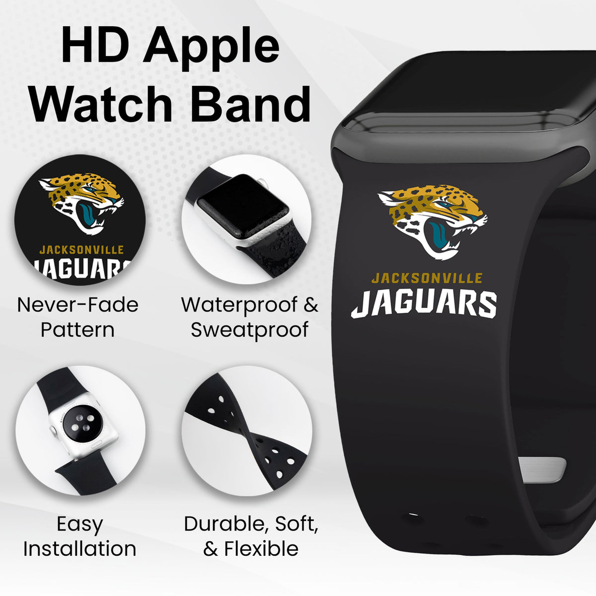 GAME TIME Jacksonville Jaguars HD Elite Edition Apple Watch Band