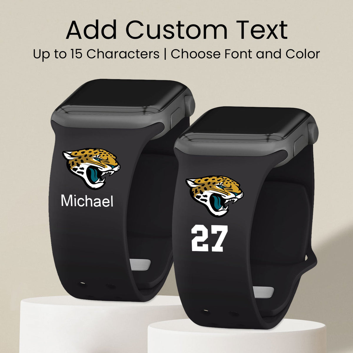 Jacksonville Jaguars Custom Name HD Apple Watch Band