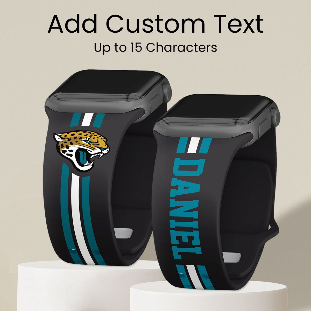 Jacksonville Jaguars Custom Name HD Apple Watch Band