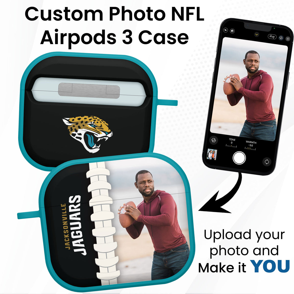Jacksonville Jaguars Custom Photo HDX Apple AirPods Gen 3 Case Cover