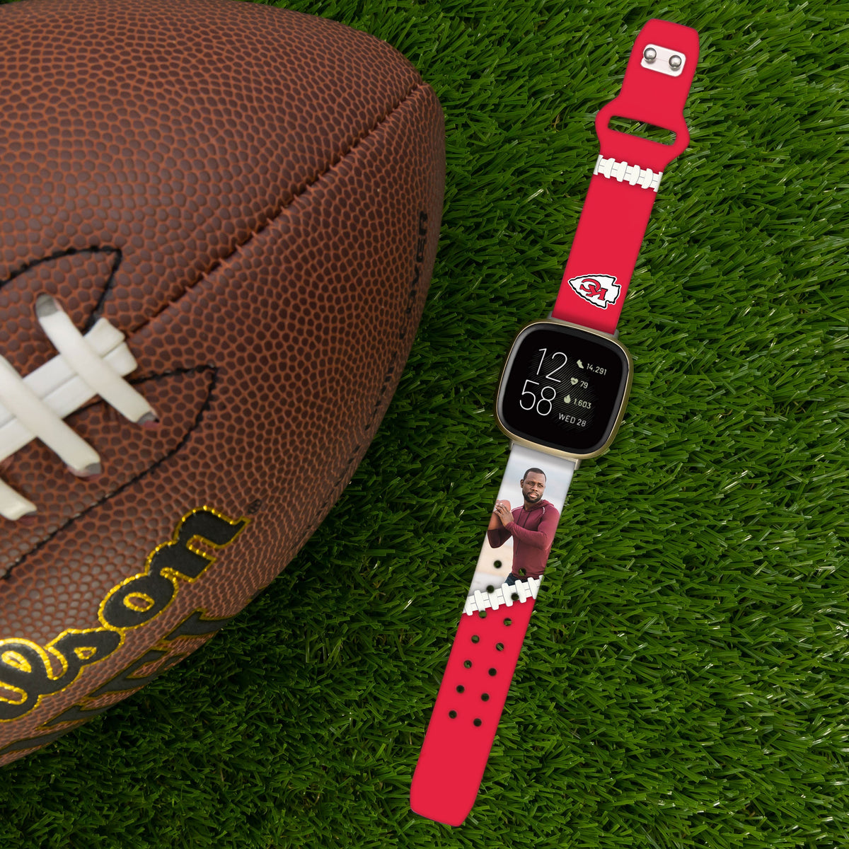 Kansas City Chiefs Custom Photo HD Fitbit Versa 3 &amp; Sense Watch Band