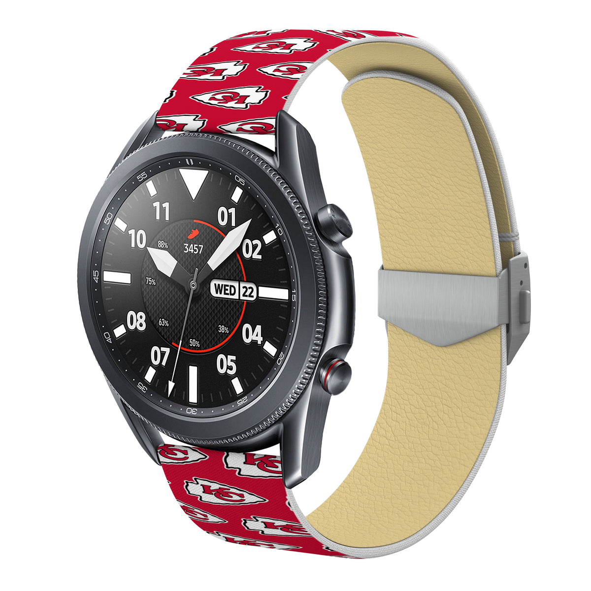 Kansas City Chiefs Full Print Quick Change Watch Band With Engraved Buckle - AffinityBands