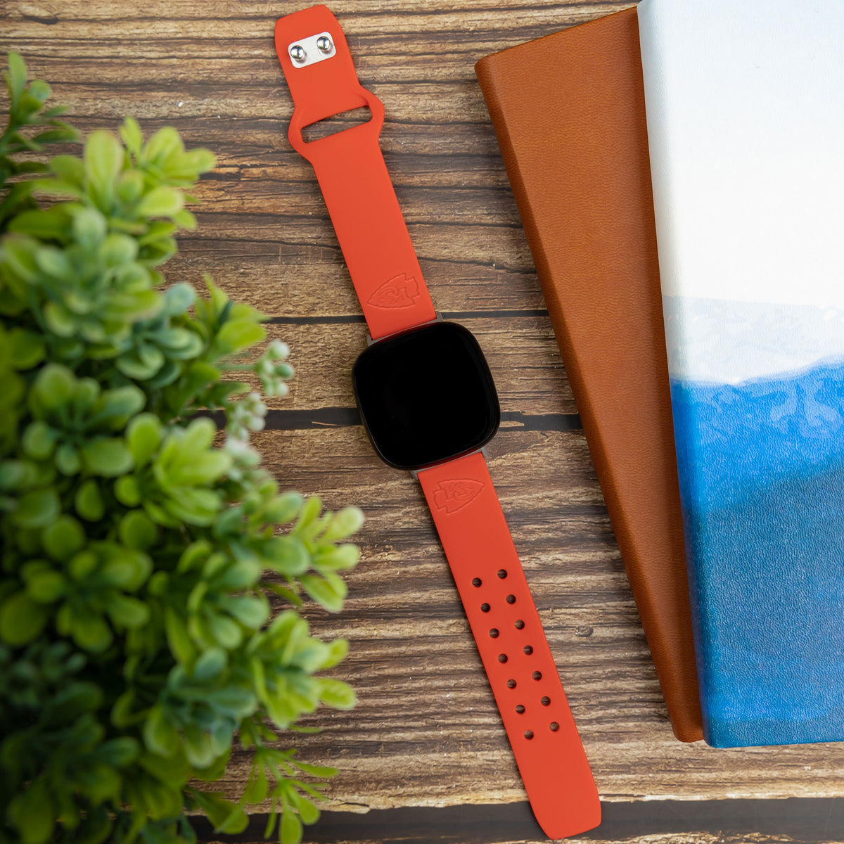 Game Time Kansas City Chiefs Engraved Silicone Sport Fitbit Watch Band