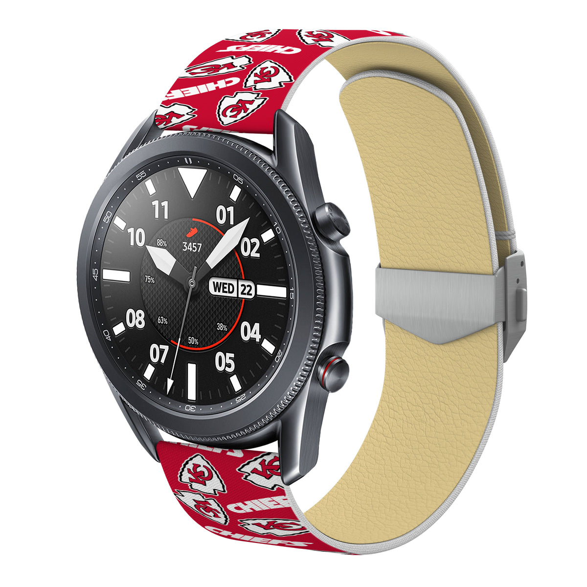 Kansas City Chiefs Full Print Quick Change Watch Band With Engraved Buckle - AffinityBands