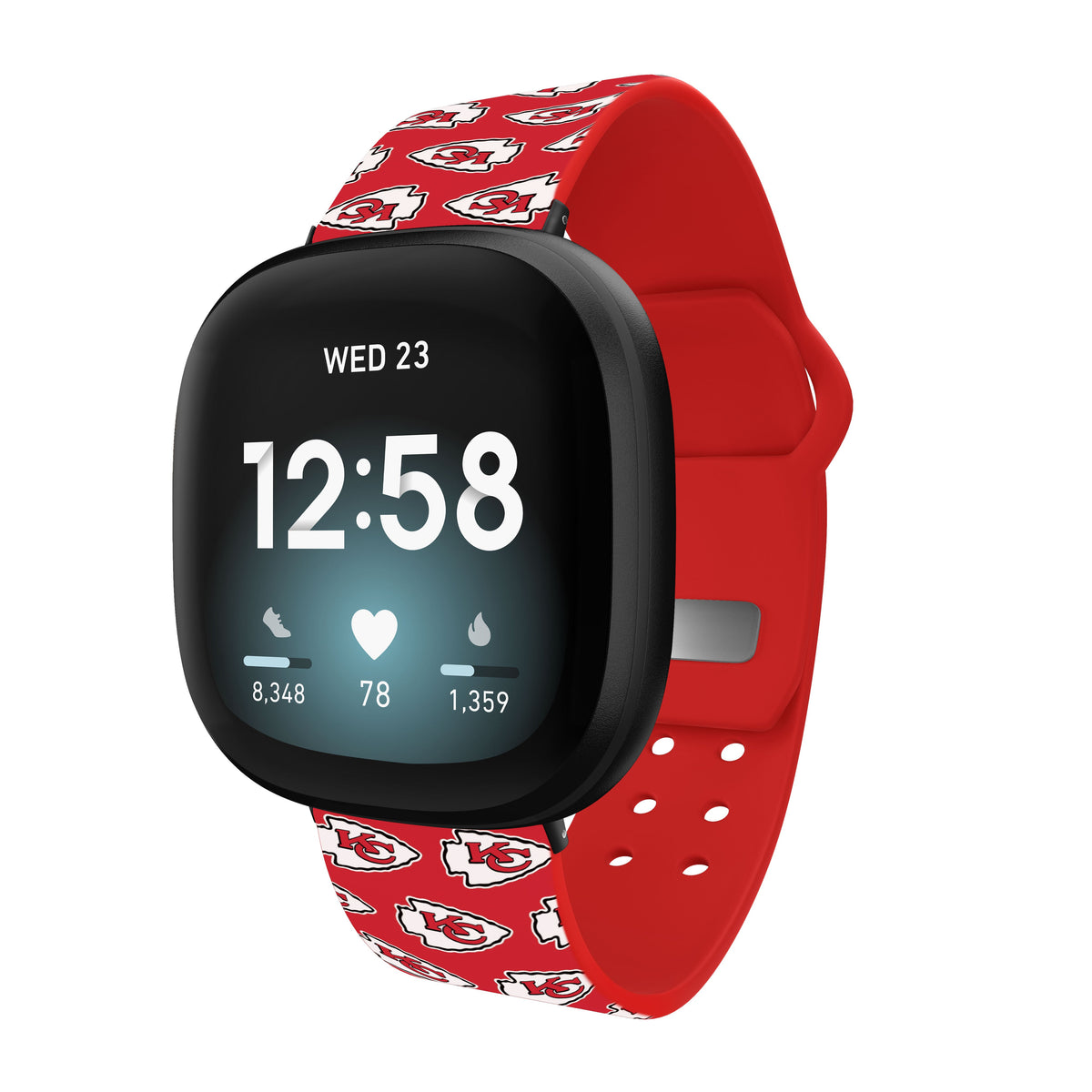 Kansas City Chiefs HD Fitbit Versa 3 and Sense Watch Band