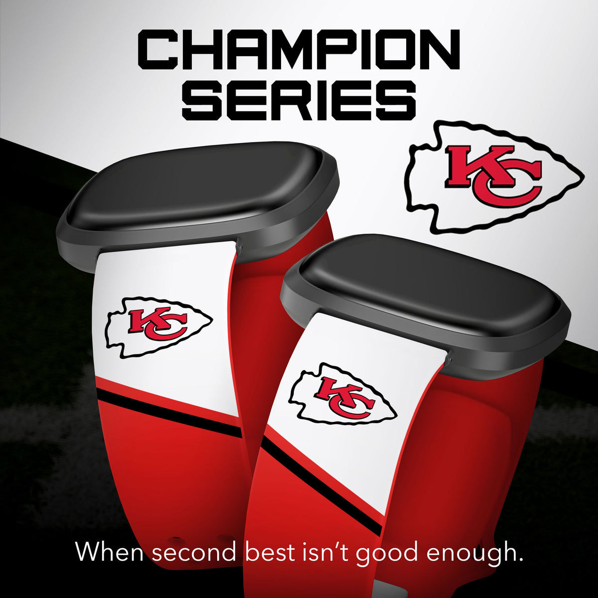 Kansas City Chiefs HD Champion Series Fitbit Versa 3 &amp; Sense Watch Band