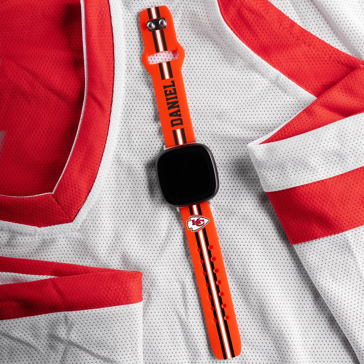 Kansas City Chiefs Custom Name HD Fitbit Versa 3 and Sense Watch Band