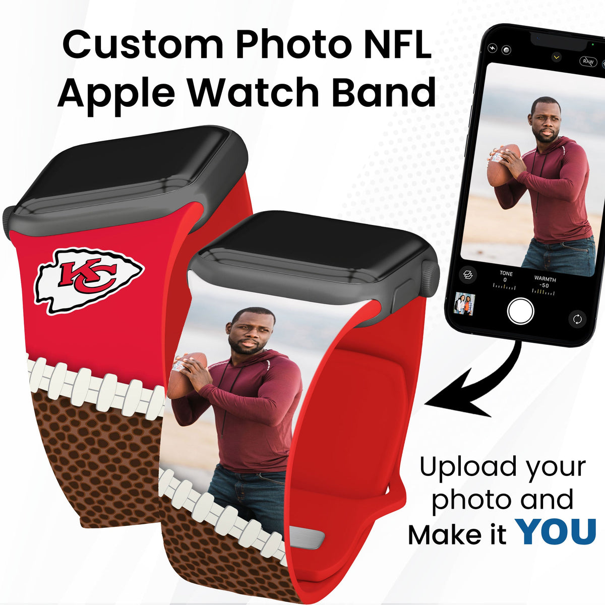 Kansas City Chiefs Custom Photo HD Apple Watch Band