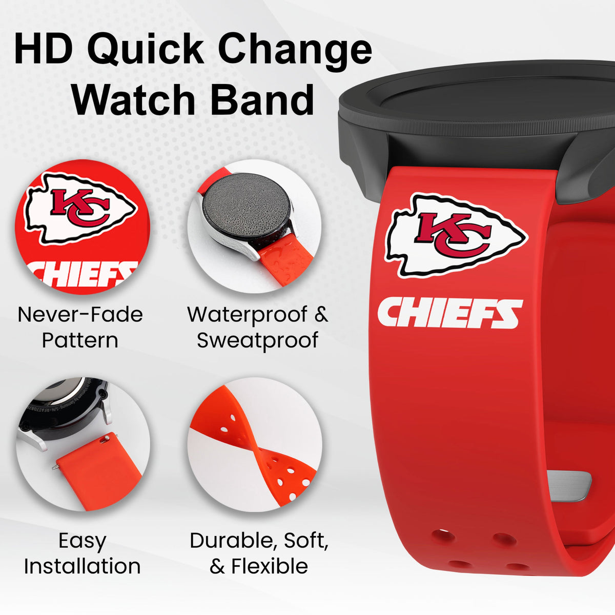 GAME TIME Kansas City Chiefs HD Elite Edition Samsung Galaxy Watch Band