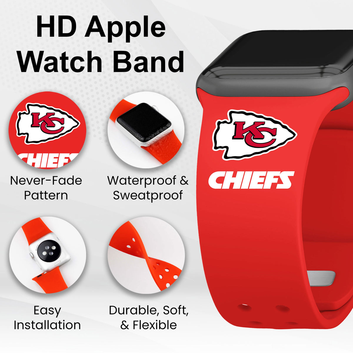 GAME TIME Kansas City Chiefs HD Elite Edition Apple Watch Band
