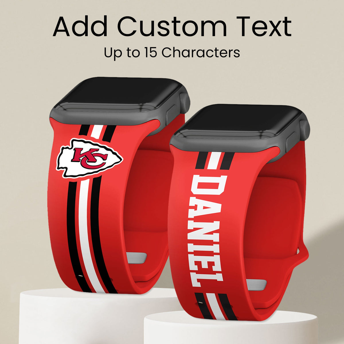 Kansas City Chiefs Custom Name HD Apple Watch Band