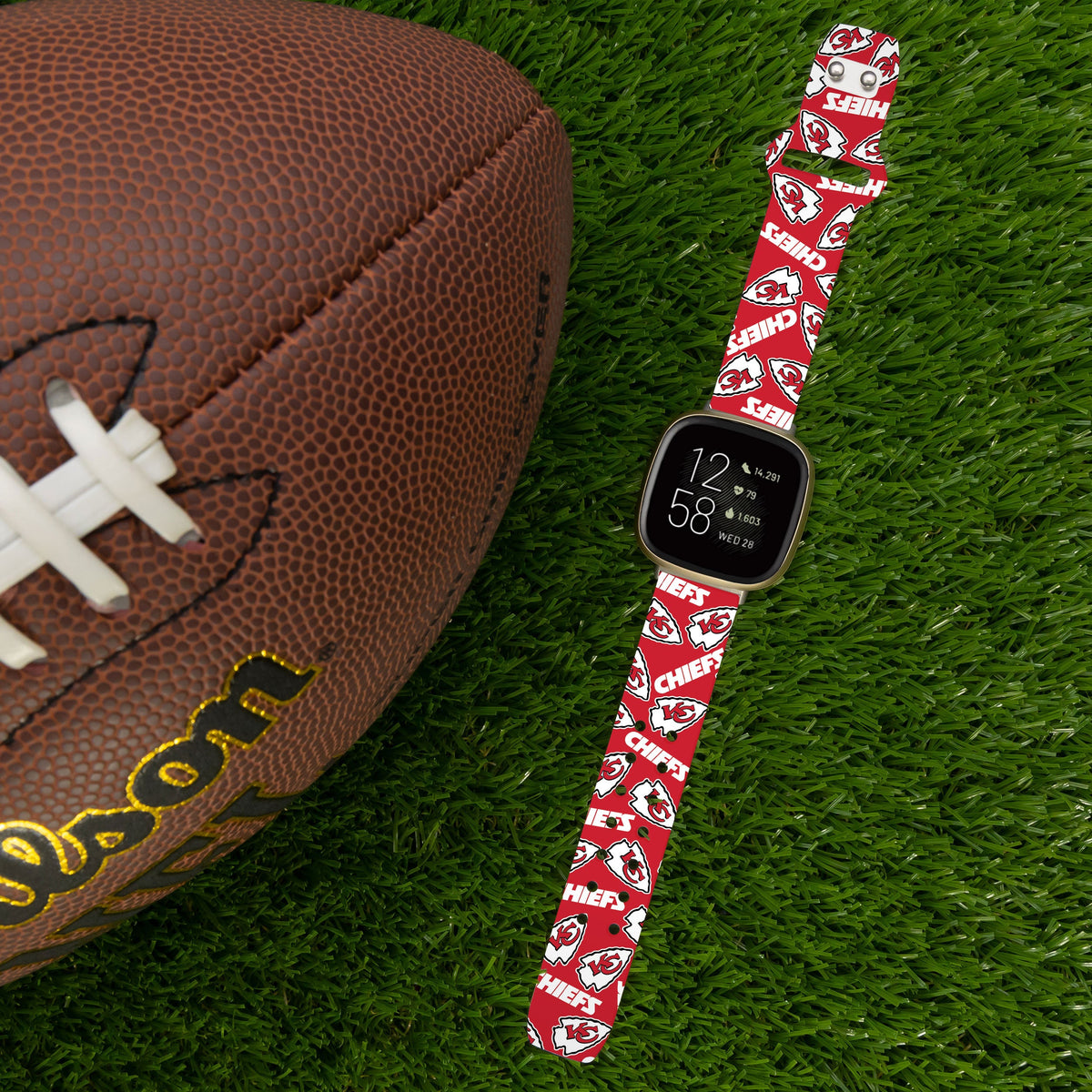 Kansas City Chiefs HD Fitbit Versa 3 and Sense Watch Band