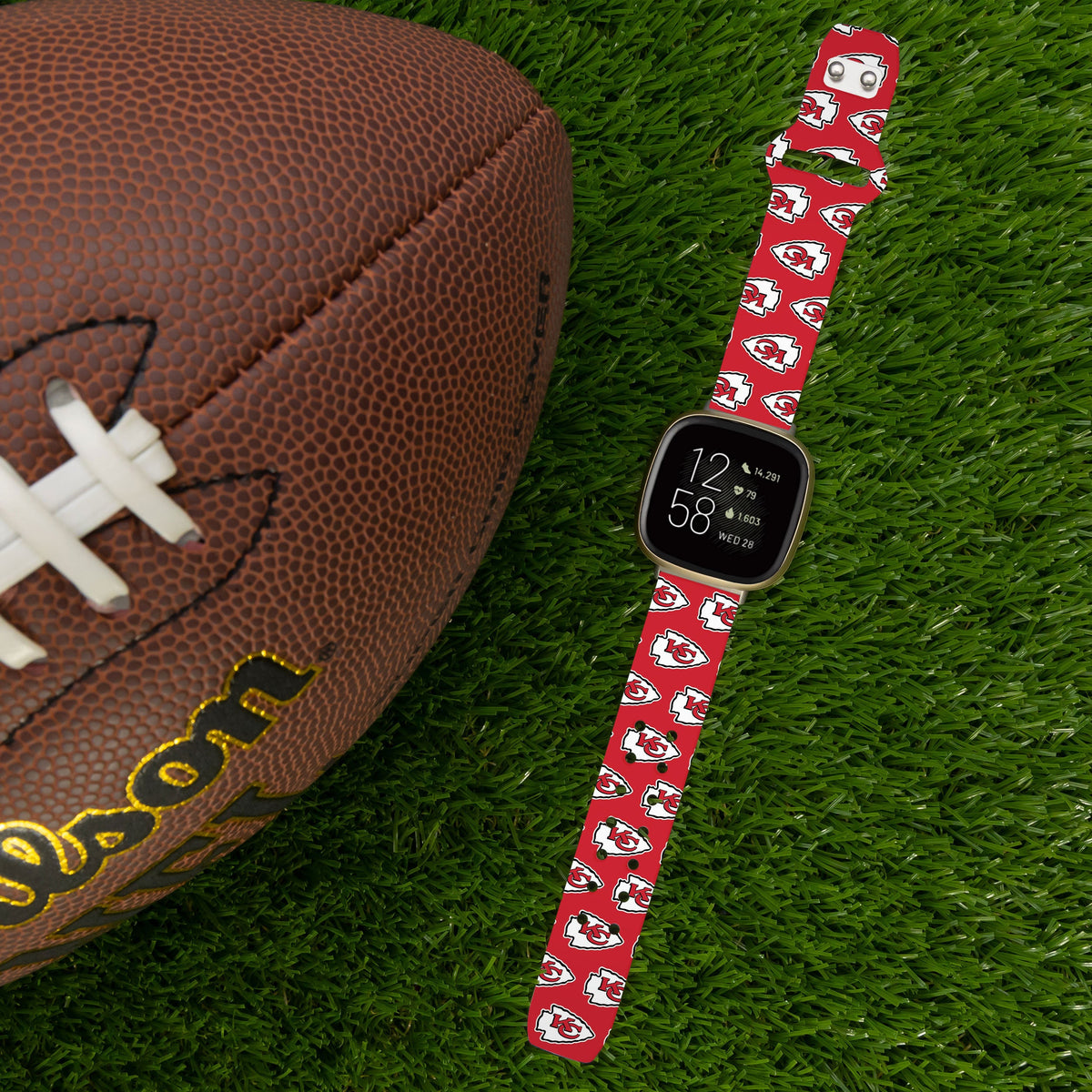 Kansas City Chiefs HD Fitbit Versa 3 and Sense Watch Band