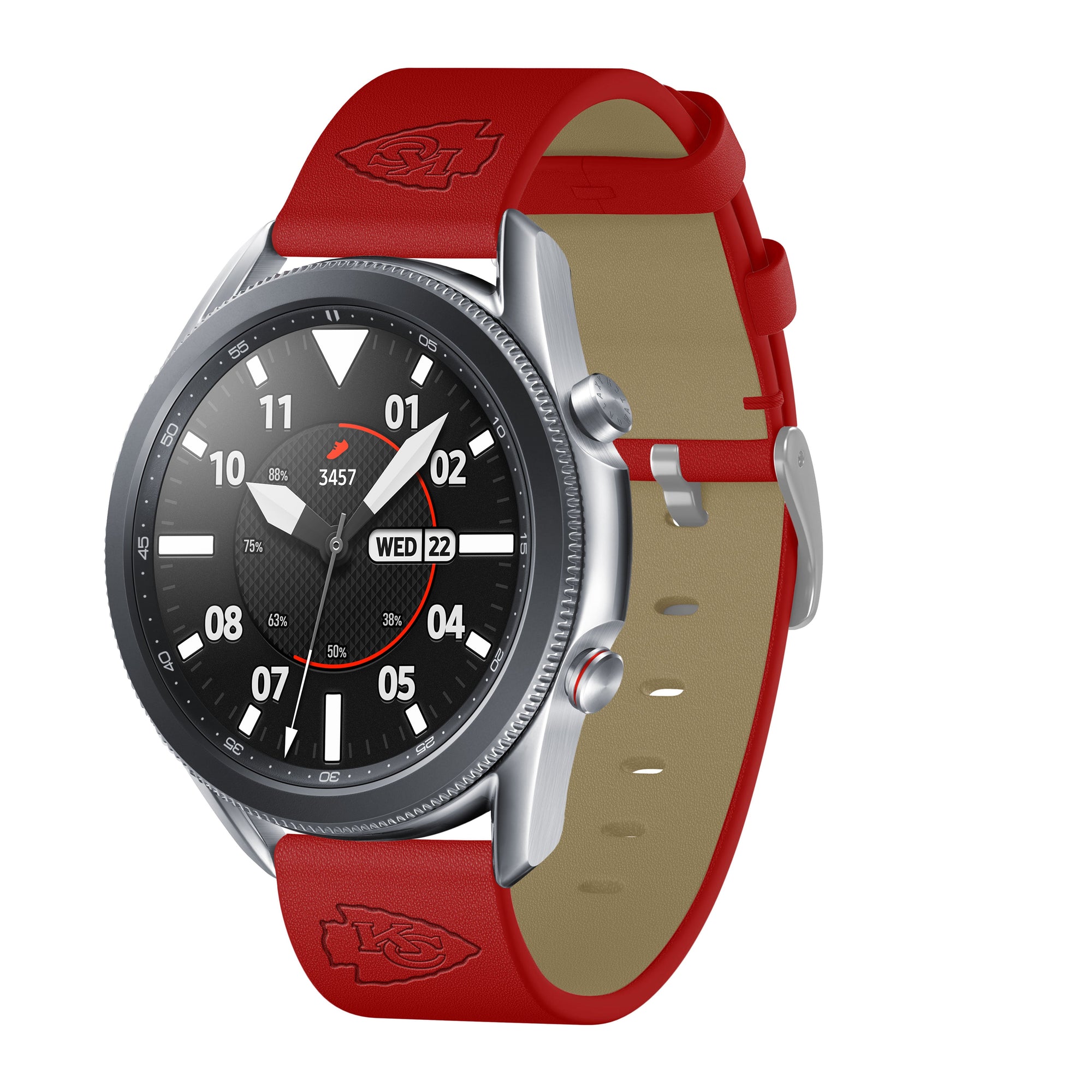 Kansas City Chiefs Quick Change Leather Watch Band - USA Sewn - AffinityBands