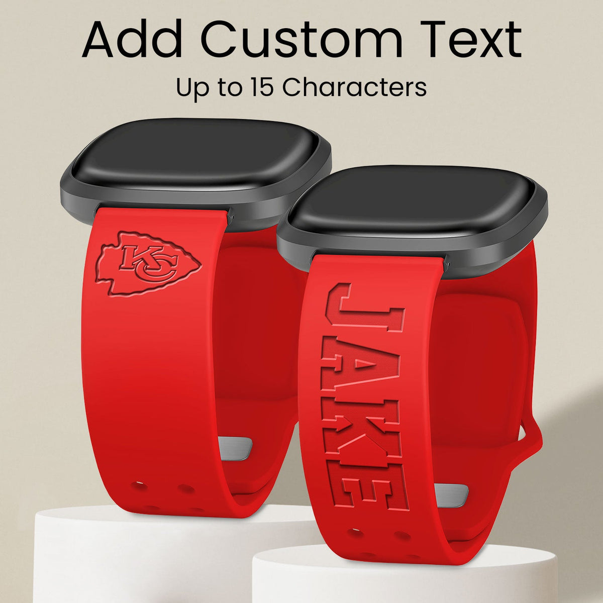 Kansas City Chiefs Custom Engraved Fitbit Versa 3 and Sense Watch Band
