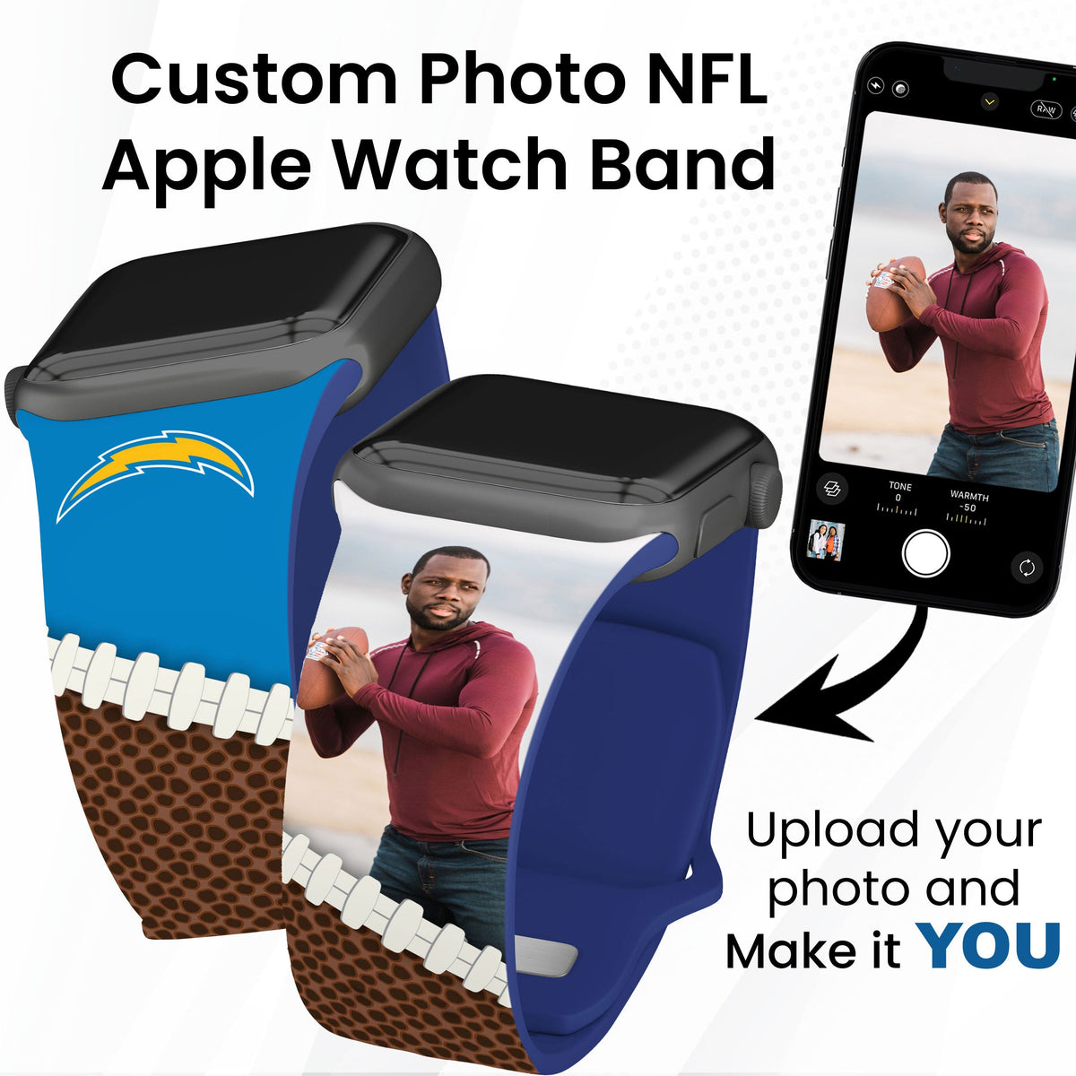 Los Angeles Chargers Custom Photo HD Apple Watch Band