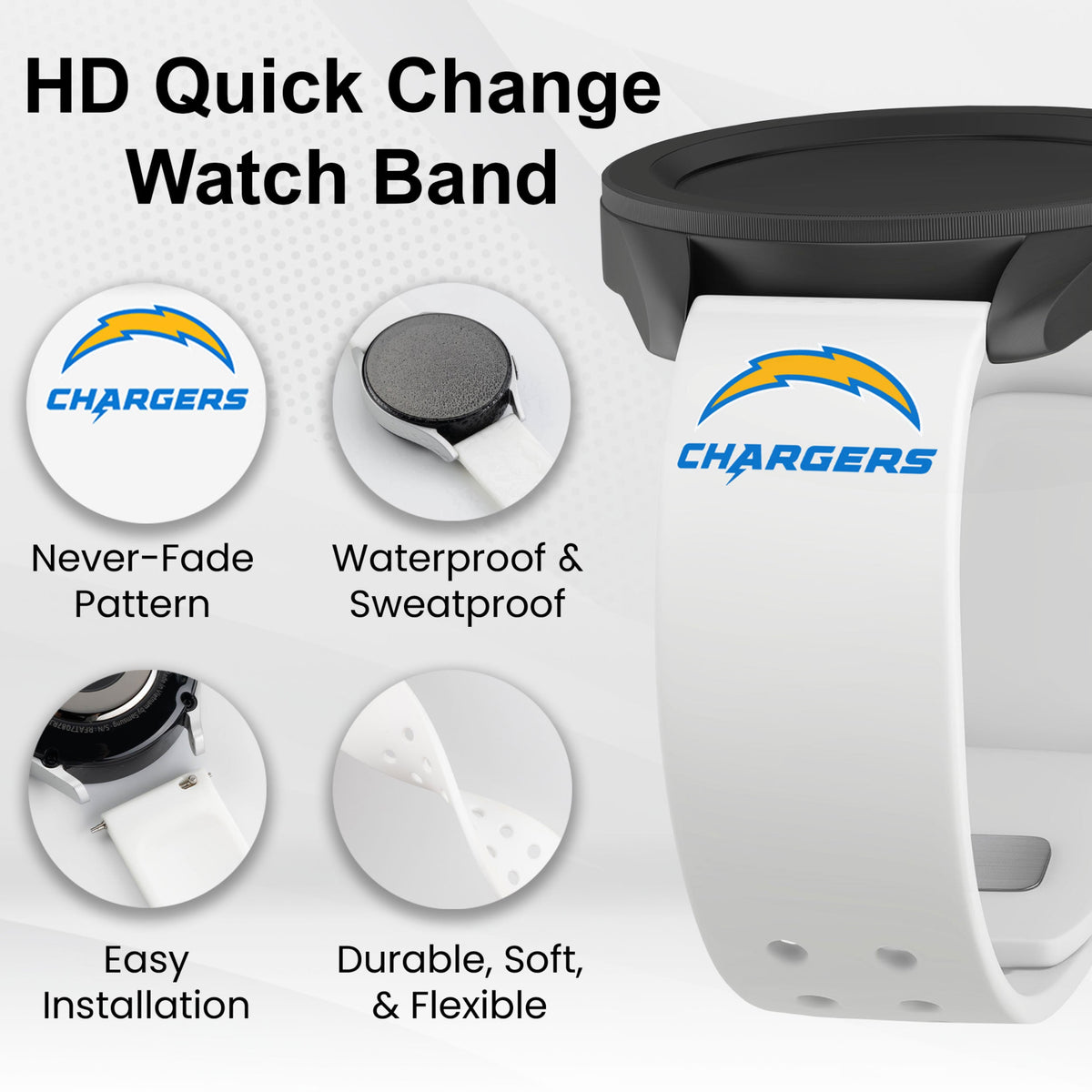 GAME TIME Los Angeles Chargers HD Elite Edition Samsung Galaxy Watch Band