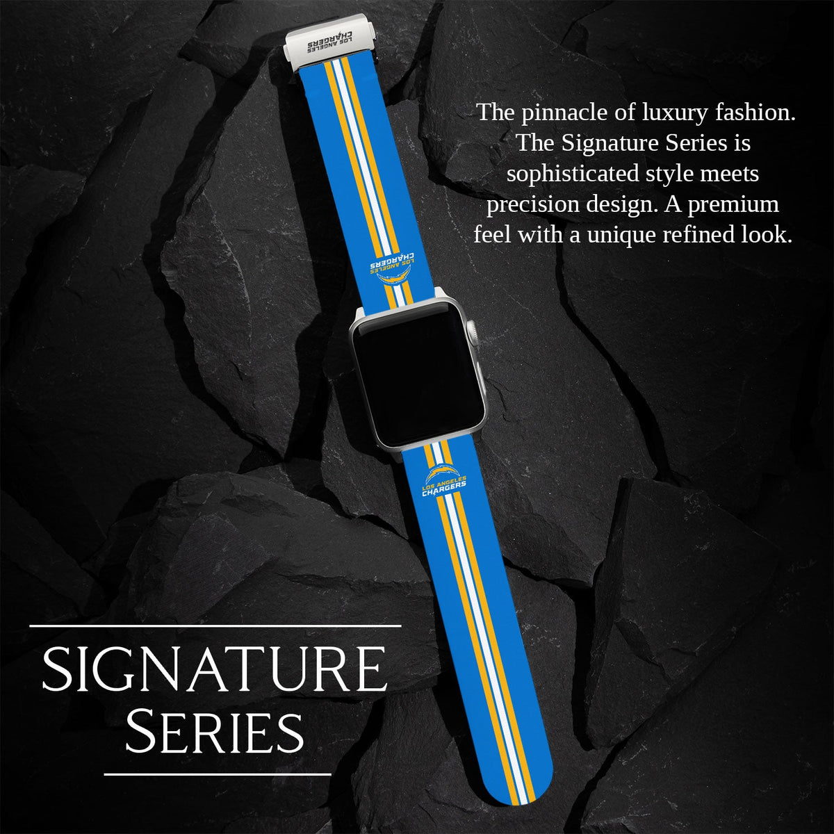 Game Time Los Angeles Chargers Signature Series Apple Watch Band With Engraved Buckle
