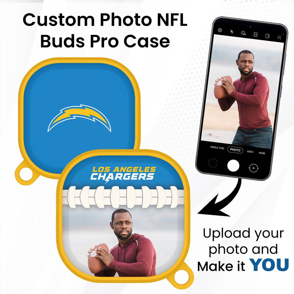 Los Angeles Chargers Custom Photo HDX Samsung Galaxy Buds Pro Case Cover