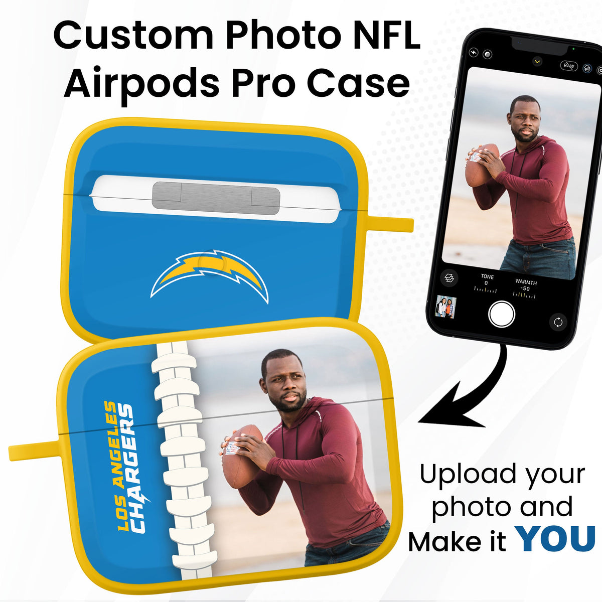 Los Angeles Chargers Custom Photo HDX Apple AirPods Pro Case Cover