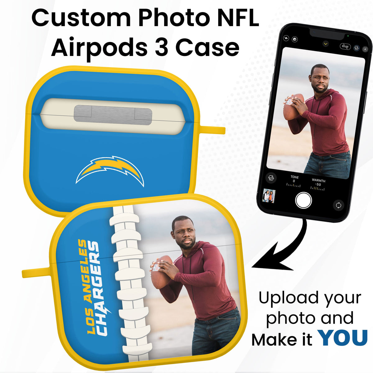 Los Angeles Chargers Custom Photo HDX Apple AirPods Gen 3 Case Cover