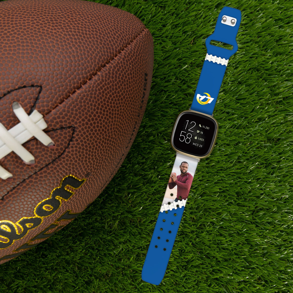 Los Angeles Rams Custom Photo HD Fitbit Versa 3 &amp; Sense 1 Watch Band