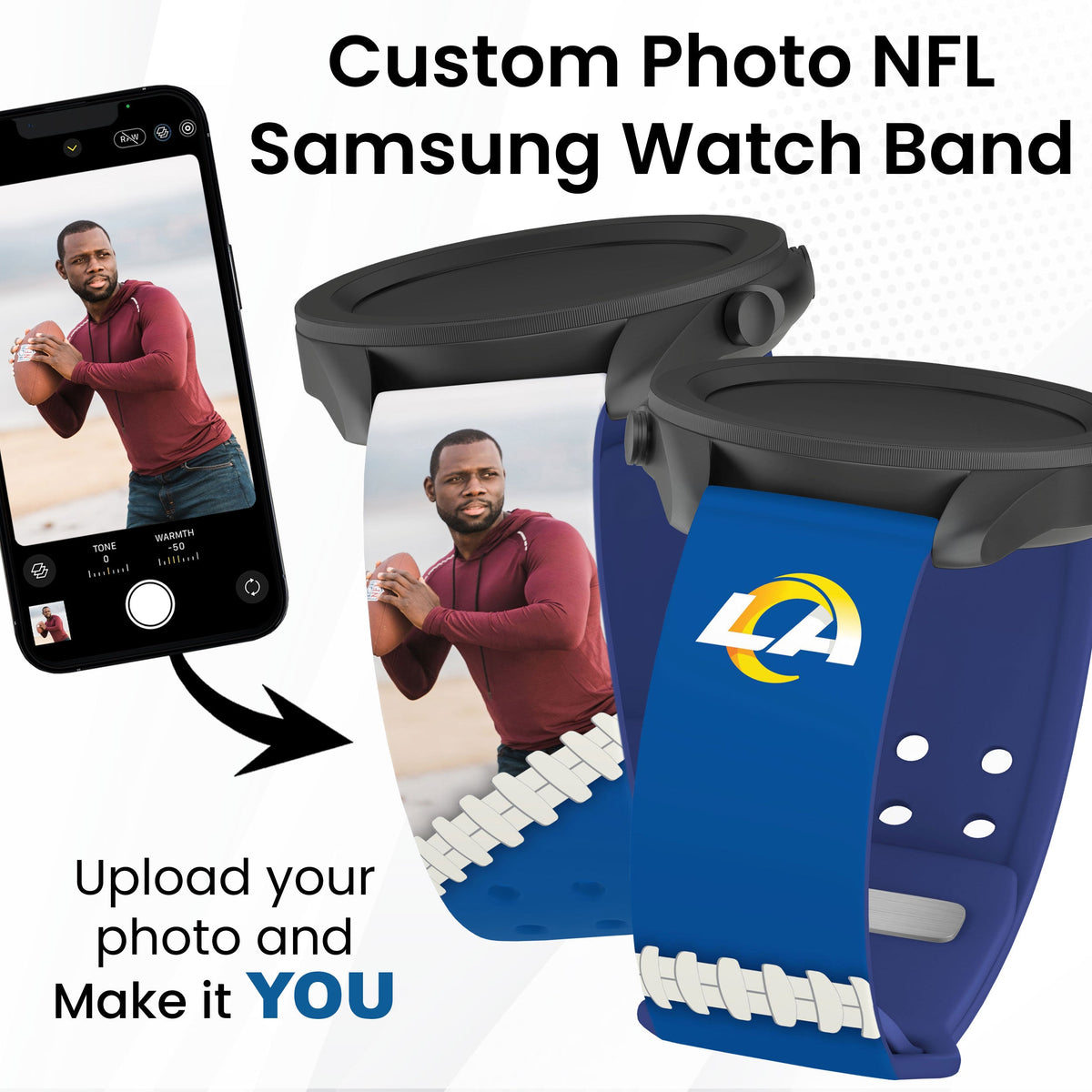 Los Angeles Rams Custom Photo HD Samsung Galaxy Watch Band