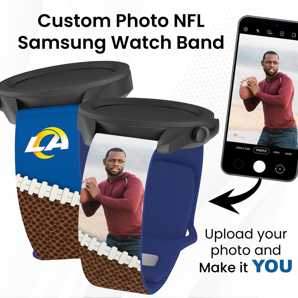 Los Angeles Rams Custom Photo HD Samsung Galaxy Watch Band