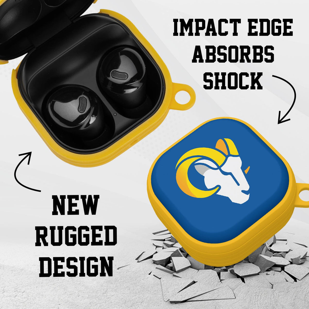 Los Angeles Rams HDX Samsung Galaxy Buds Pro &amp; Buds Live Case Cover
