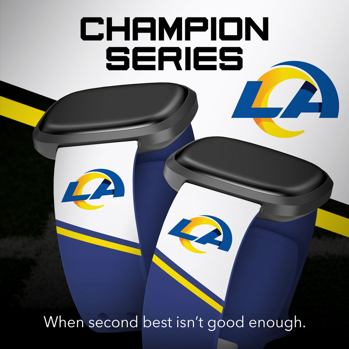 Los Angeles Rams HD Champion Series Fitbit Versa 3 &amp; Sense 1 Watch Band