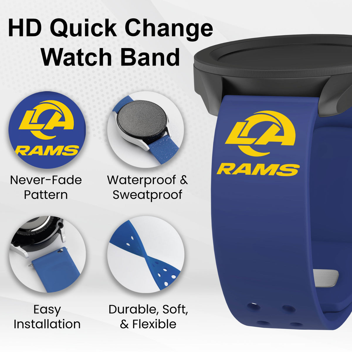 GAME TIME Los Angeles Rams HD Elite Edition Samsung Galaxy Watch Band