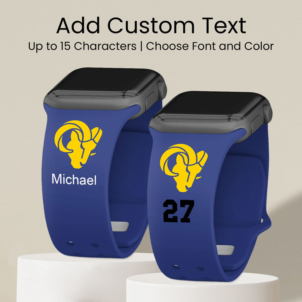 Los Angeles Rams Custom Name HD Apple Watch Band