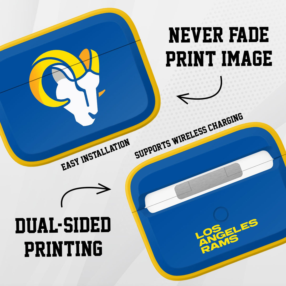 Los Angeles Rams HDX Apple AirPods Pro 1 &amp; 2 Case Cover