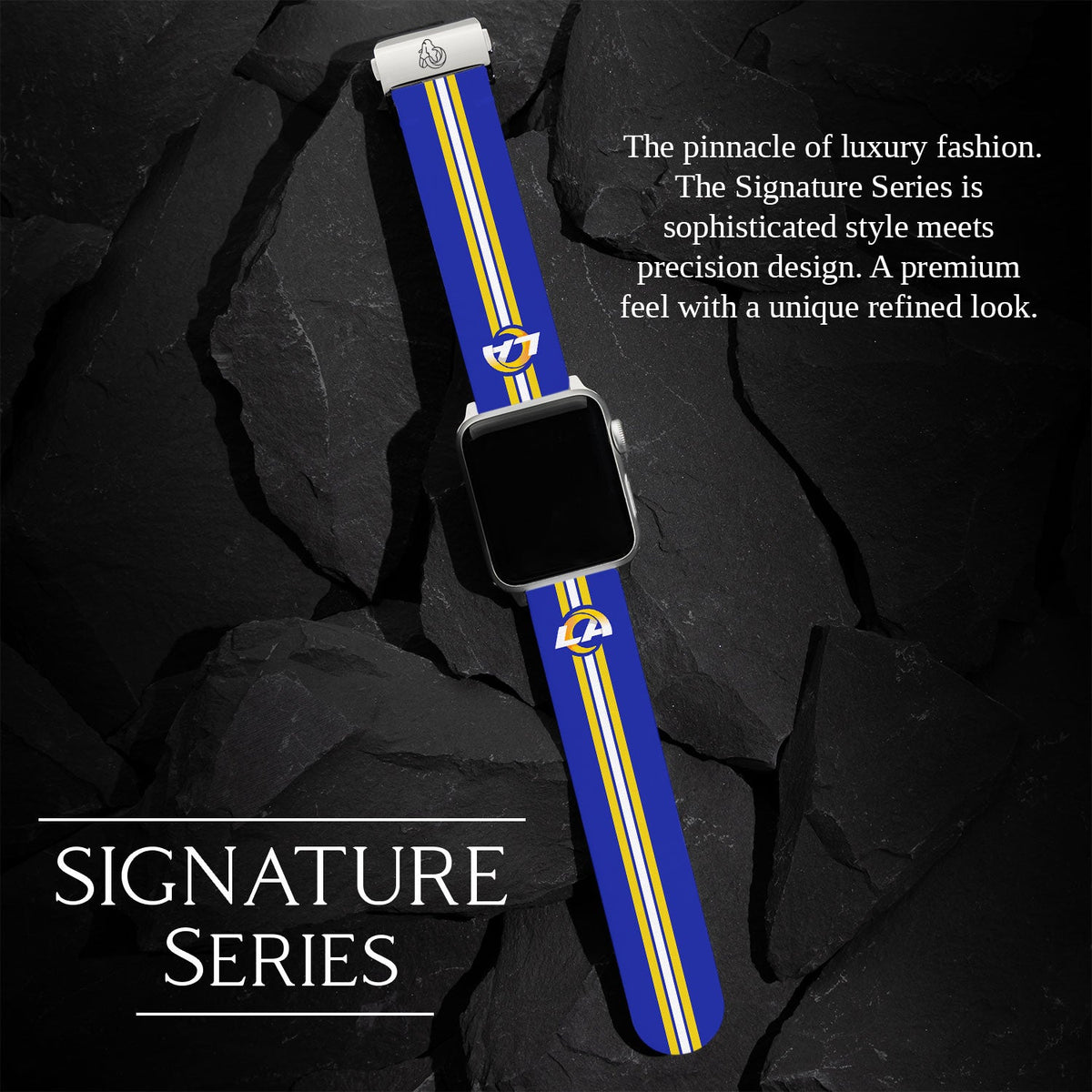 Game Time Los Angeles Rams Signature Series Apple Watch Band With Engraved Buckle
