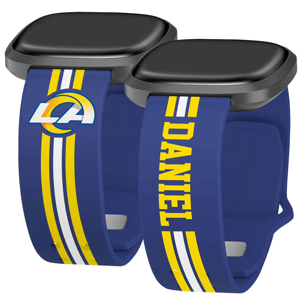 Los Angeles Rams Custom Name HD Fitbit Versa 3 and Sense 1 Watch Band