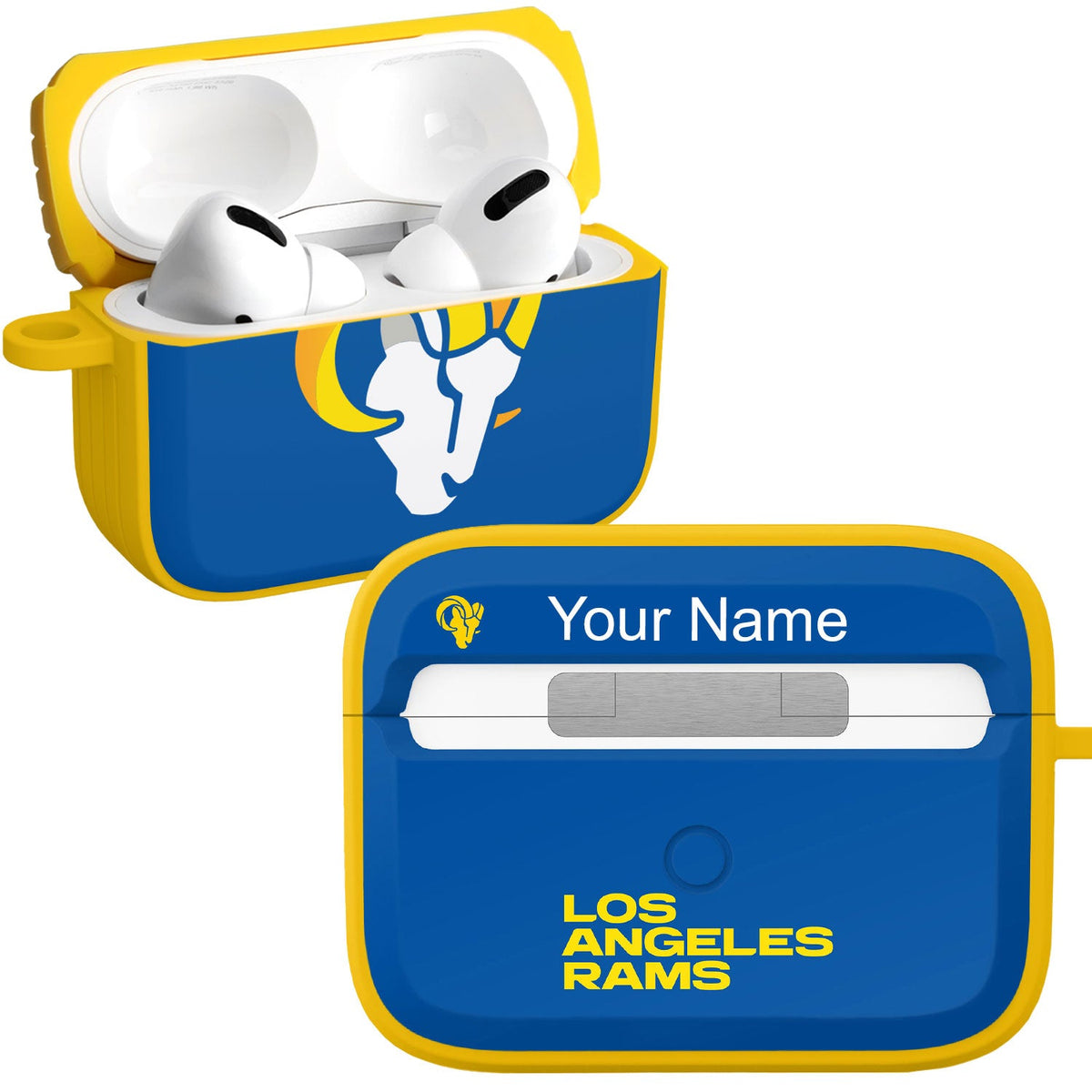 Los Angeles Rams HDX Custom Name Apple AirPods Pro 1 &amp; 2 Case Cover (Classic)