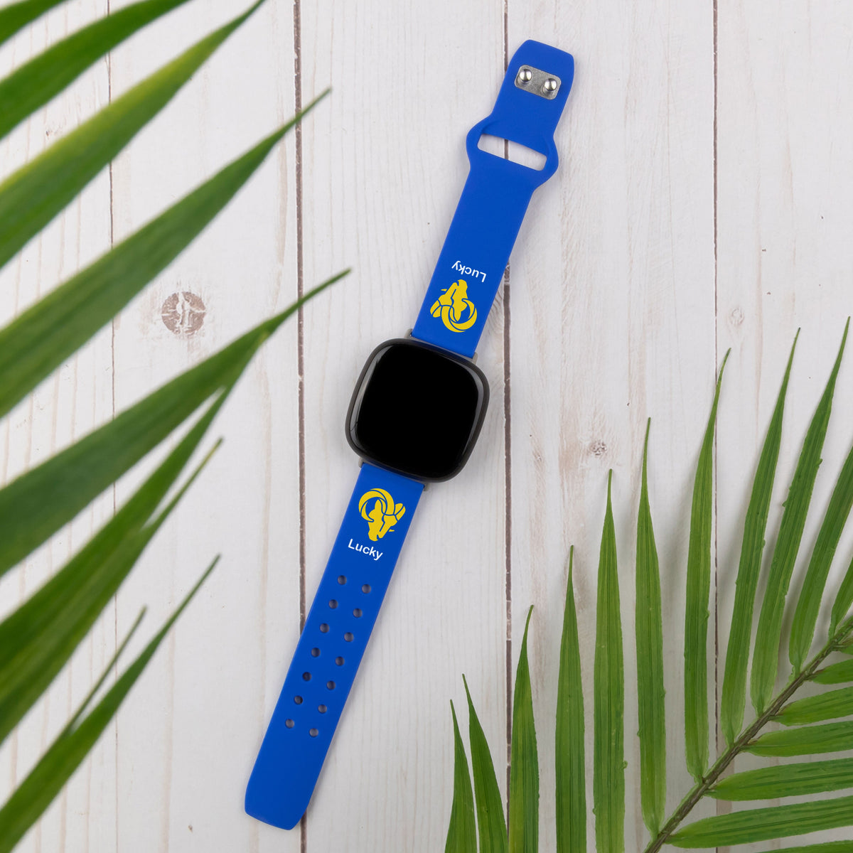 GAME TIME Los Angeles Rams Custom Name HD Fitbit Versa 3 &amp; Sense 1 Watch Band