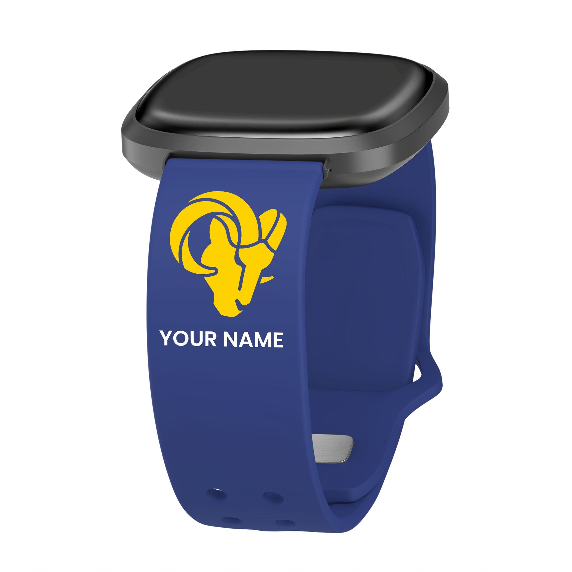 GAME TIME Los Angeles Rams Custom Name HD Fitbit Versa 3 & Sense 1 Watch Band