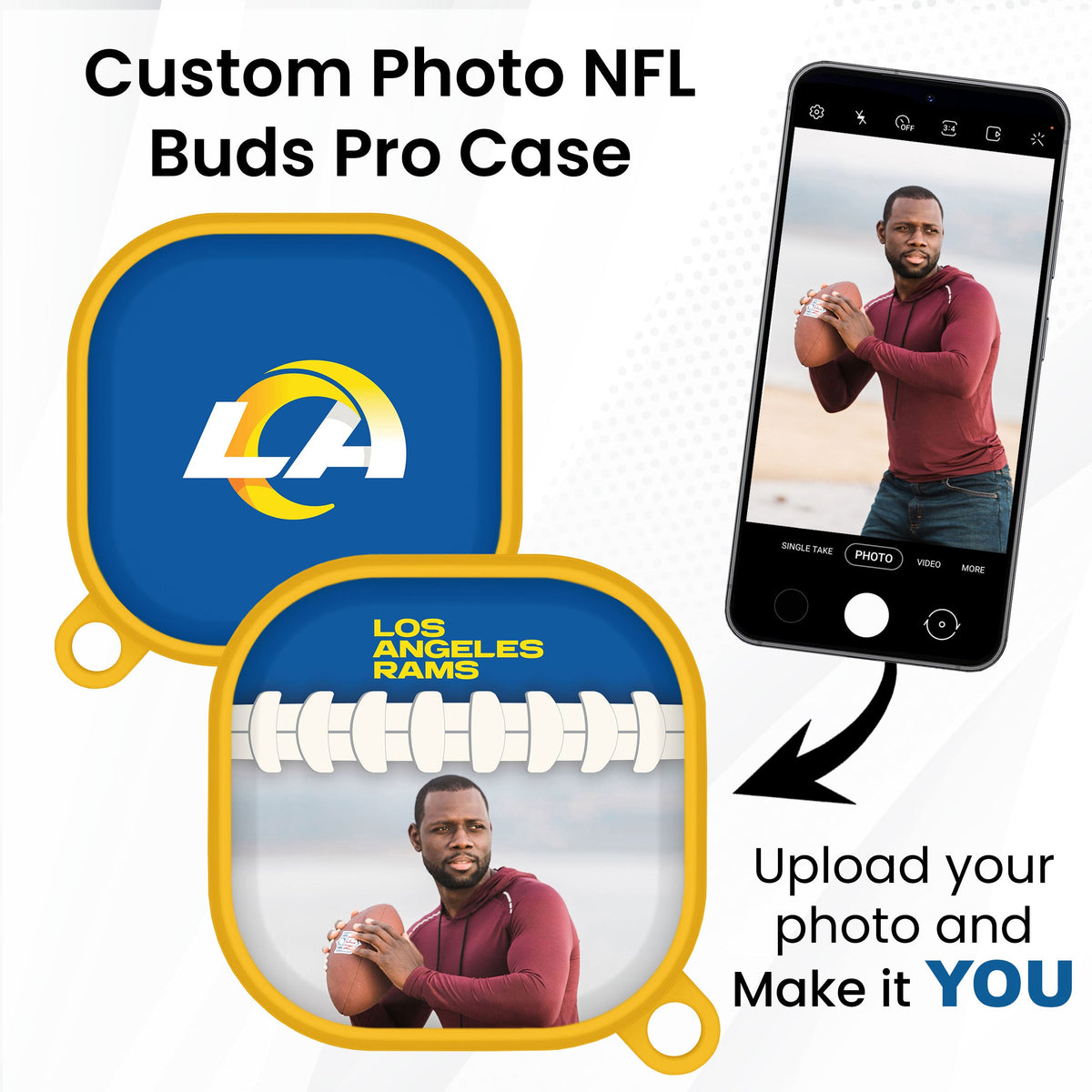 Los Angeles Rams Custom Photo HDX Samsung Galaxy Buds Pro &amp; Buds Live Case Cover