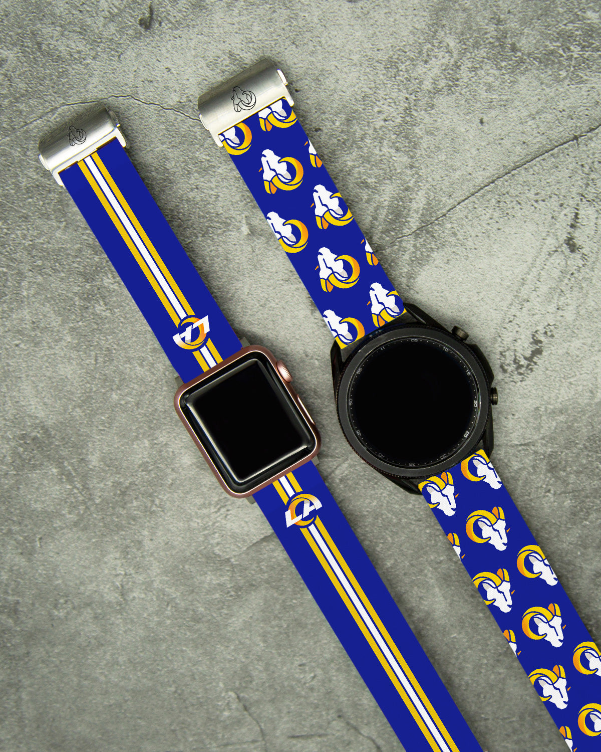 Los Angeles Rams Full Print Watch Band With Engraved Buckle - AffinityBands