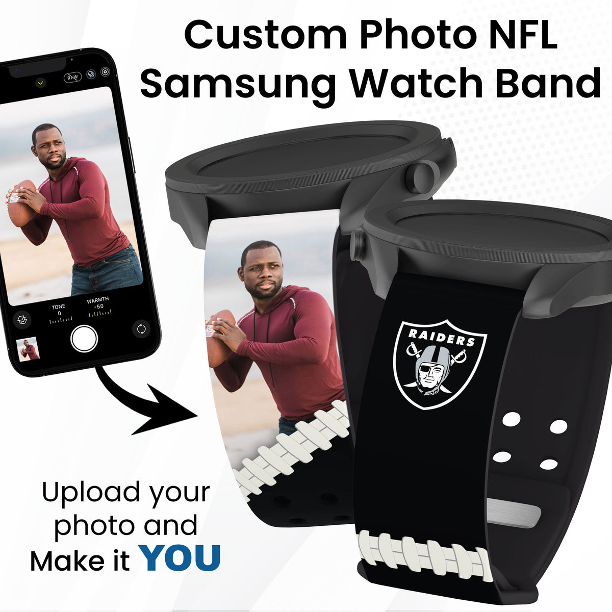 Las Vegas Raiders Custom Photo HD Samsung Galaxy Watch Band