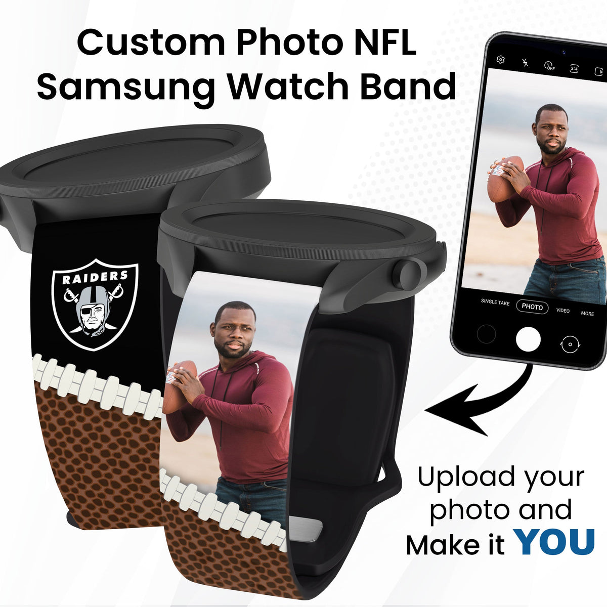 Las Vegas Raiders Custom Photo HD Samsung Galaxy Watch Band